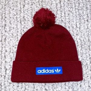 Adidas Burgundy Pom Pom Beanie